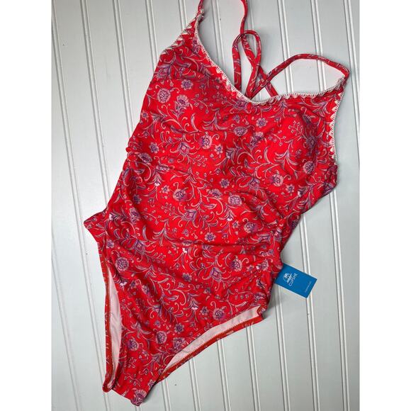 NWT Cupshe One Piece Swimsuit Convertible Cutout & Cross Back Swim Beach Sz S - Picture 4 of 7
